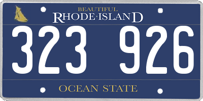 RI license plate 323926