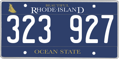 RI license plate 323927