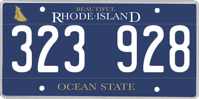 RI license plate 323928