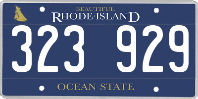 RI license plate 323929