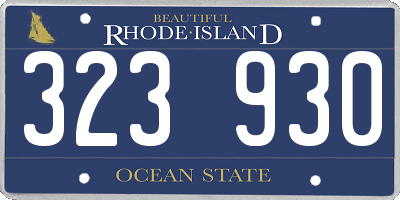 RI license plate 323930