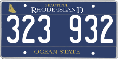 RI license plate 323932