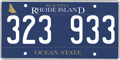 RI license plate 323933
