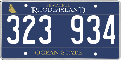 RI license plate 323934