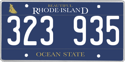 RI license plate 323935
