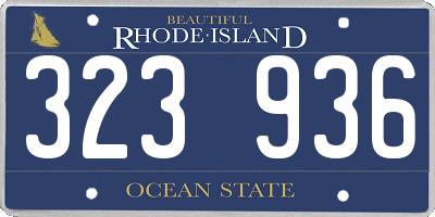 RI license plate 323936