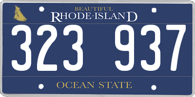 RI license plate 323937