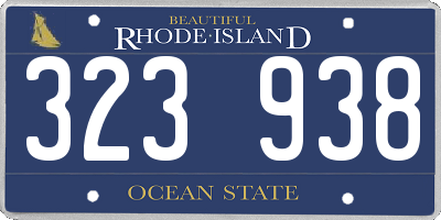 RI license plate 323938
