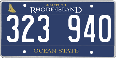 RI license plate 323940