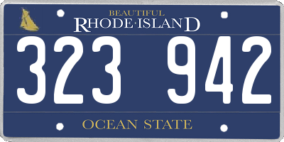 RI license plate 323942