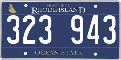 RI license plate 323943