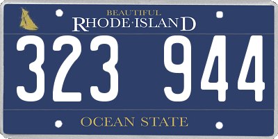RI license plate 323944