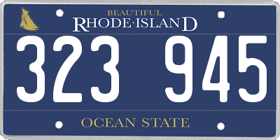 RI license plate 323945