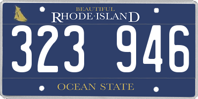RI license plate 323946