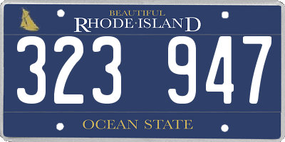 RI license plate 323947