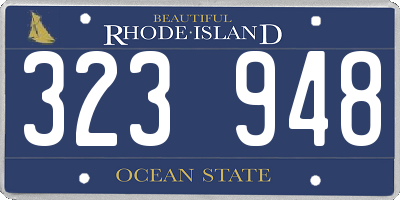 RI license plate 323948
