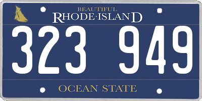 RI license plate 323949