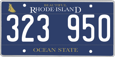 RI license plate 323950