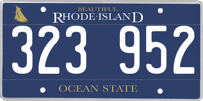 RI license plate 323952