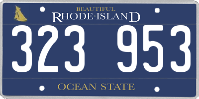 RI license plate 323953