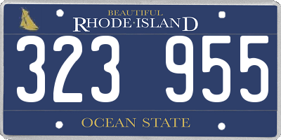 RI license plate 323955