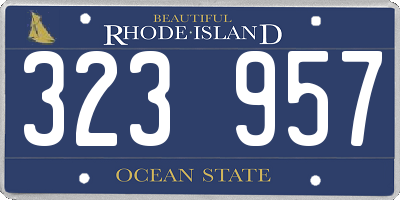 RI license plate 323957