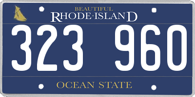RI license plate 323960