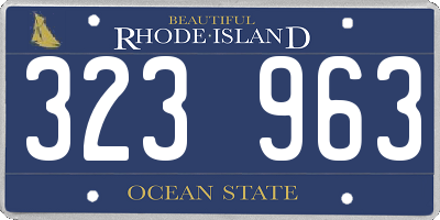 RI license plate 323963