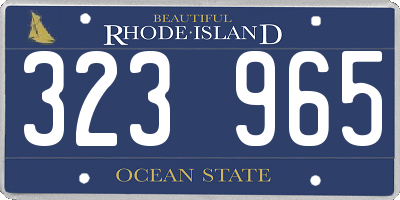RI license plate 323965