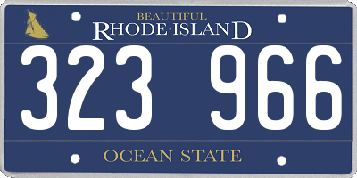 RI license plate 323966