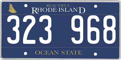 RI license plate 323968