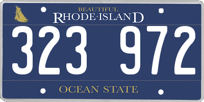 RI license plate 323972