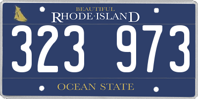RI license plate 323973