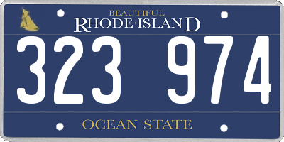 RI license plate 323974