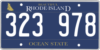 RI license plate 323978