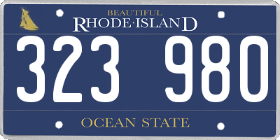 RI license plate 323980