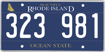 RI license plate 323981