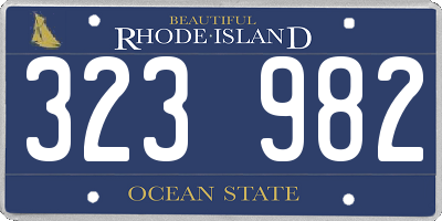 RI license plate 323982