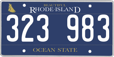 RI license plate 323983