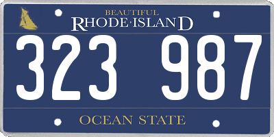 RI license plate 323987