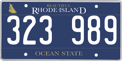 RI license plate 323989