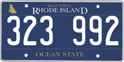 RI license plate 323992
