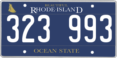 RI license plate 323993
