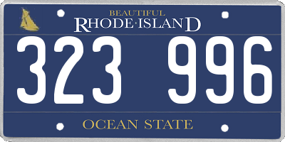 RI license plate 323996