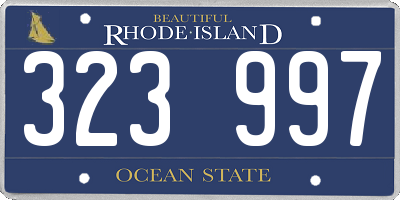 RI license plate 323997