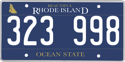 RI license plate 323998