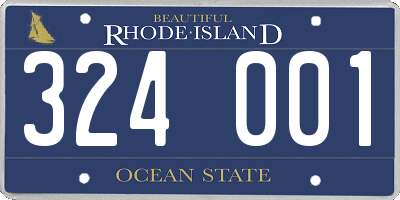 RI license plate 324001
