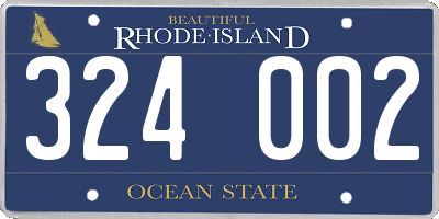 RI license plate 324002