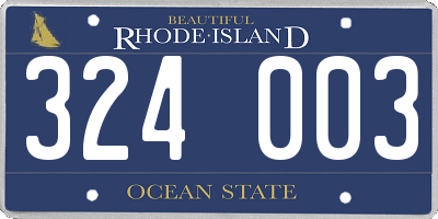 RI license plate 324003