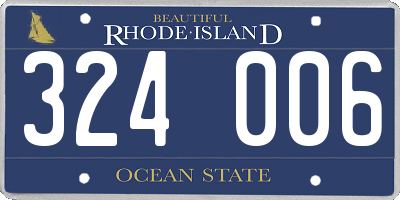 RI license plate 324006